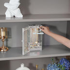 Lolalet Necklace Holder Organizer, Acrylic Jewelry Organizer with 24 Hooks, Rotating Clear Necklaces Display Box with Built-i