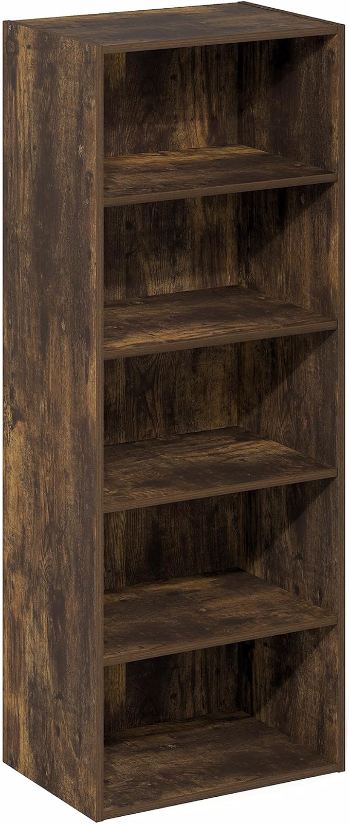 Furinno Basic Book Shelf, 5-Tier Bookshelf, Storage Organizer Bookcase with Open Shelf, 11 x 17 x 44, for Living Room, Bedroo