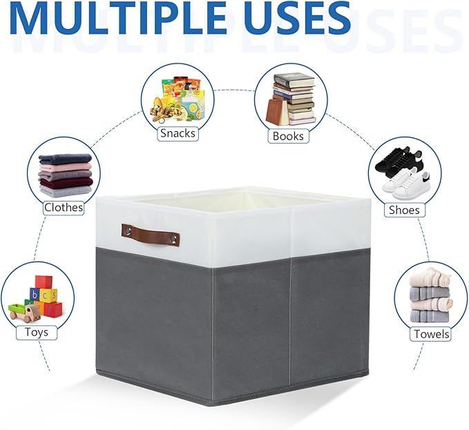 Temary Cube Storage Bins 4Pack Foldable Cube Baskets for Clothes Shelf Storage Basket with Handles, Storage Box Fabric Storag