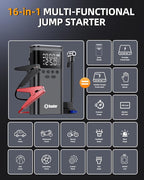 Jump Starter with Air Compressor, 6000A Battery Jumper Starter Portable, 12V Jump Box Car Jump Starter Portable with 150PSI