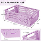 Tobeso-Nuoze Pastel Plastic Storage Baskets 2 Pack, Collapsible Crates for Organizing, Space-Saving Bins for Kitchen, Office,
