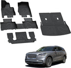 LASFIT Floor Mats&Trunk Mat&Backrest Mat For Lincoln Aviator 2020-2026 (Only Fit 6 seats seond row without center Console), TPE Aviator All Weather Floor Liners, 3 Rows&Cargo&Seatback for Aviator mats