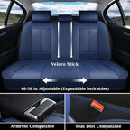 Coverado Car Seat Covers Full Set, Blue Car Seat Cover, Nappa Leather Seat Covers for Cars, Waterproof Car Seat Protector wit