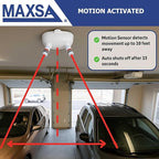 Maxsa 37110-W-RS Park Right Dual Laser Parking Guide for Garage with Adjustable 360-Degree Lasers, Motion Activated, Battery 
