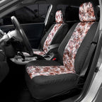 BDKdusty rose Floral Faux Leather Car Seat Covers for Front Seats, 2 Pack – Flower Pattern Front Seat Cover Set, Sideless Des