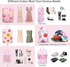 6 Pcs Compression Packing Cubes, Packing Cubes for Travel, Waterproof Luggage Organizer Bags Set, Cute Packaging Cubes for Wo