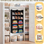 Ofiray-home 5 Tier Hanging Closet Organizer, 14 Compartments Sweater Organizer for Closet with 3 Sturdy Hooks, Closet Organiz