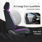Coverado Car Seat Covers Full Set, Waterproof Nappa Leather Seat Covers for Car, Car Seat Protector with Lumbar Support, Auto