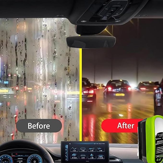 Car Windshield Cleaner, 120ml Reusable Automotive Oil Film Cleaning Brush - Preserve Clarity, Immediately See the Effects,Per
