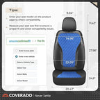 Coverado Seat Covers Full Set, Luxury Diamond Leather Car Seat Cover with Carbon Fiber Textured Design, Waterproof Car Seat P