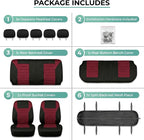 FH Group Automotive Car Seat Covers Full Set Premium 3D Air Mesh Front Seat Covers, Airbag Compatible & Split Bench Cover Uni