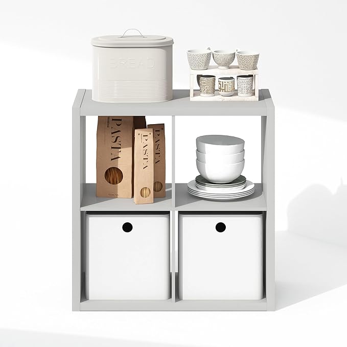 Furinno Cubic Closet Organizers and Storage, 4-Cube Closet Organizer, Open Shelf Closet Storage, Extra Thick Frame for Wardro