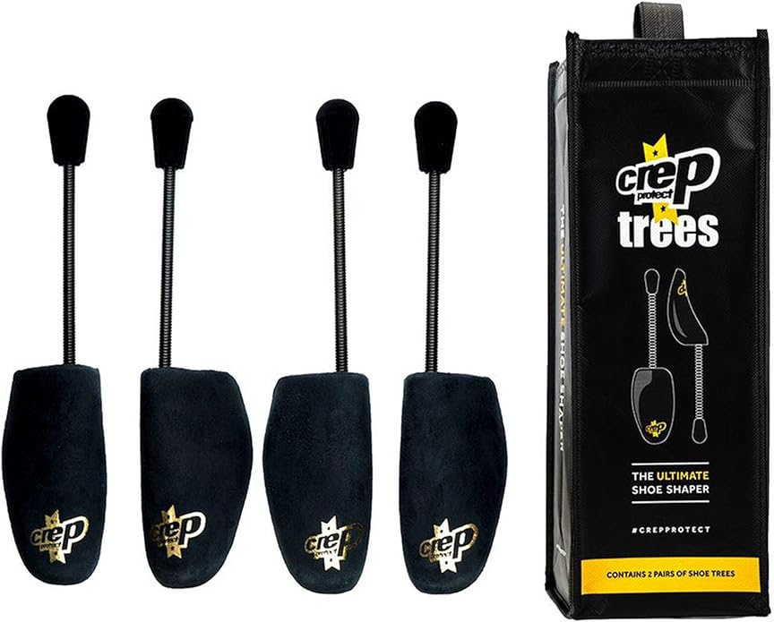 Crep Protect Shoe Shaper Trees (2 Pairs) Prevents Creases & Maintains Sneaker Shape | Fits US 6-13 (Black)