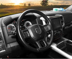 Hoolcar Interior Steering Wheel Cover ABS Trim for 2010-2017 Dodge RAM 1500 Accessories, Carbon Fiber