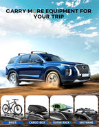 Lockable Roof Rack Cross Bars 220lbs Compatible with Hyundai Palisade 2019-2025 SE SEL XRT Limited Calligraphy,Heavy Duty Aluminum Roof Rails Crossbars Canoe Black Rooftop Cargo Luggage