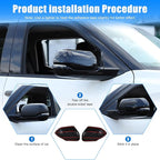 2PCS Side Door Mirror Cover for Toyota Tundra 2022-2025/ Sequoia 2023-2025, Car Exterior Rear View Mirror Housing Protector Cover Cap Self-adhesive Accessories ABS (with turn signal lights)