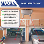 Maxsa 37110 Park Right Dual Laser Parking Guide for Garage with Adjustable 360-Degree Lasers, Motion Activated, Battery Power