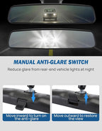 JOYTUTUS Rear View Mirror, Interior rearview mirror Kit, Anti-glare, Universal Fit Type OEM Product Compatible with Toyota, Ford, Jeep, Hyundai, Kia, Nissan, Subaru, Mazda, Chevrolet and More