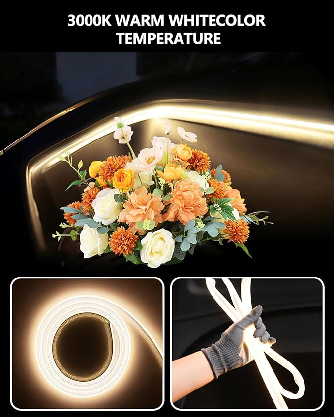 2025 Tesla Frunk LED Strip Model 3 Highland 2024 2025 Flexible Silicone Waterproof Interior Lighting Bar Tesla Front Trunk Accessories Ambient Lights