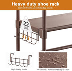 WOWLIVE 9 Tiers Large Shoe Rack Brown Shoe Rack Organizer for Closet 30-35 Pairs Stackable Heavy Duty Shoe Shelf Shoe Storage