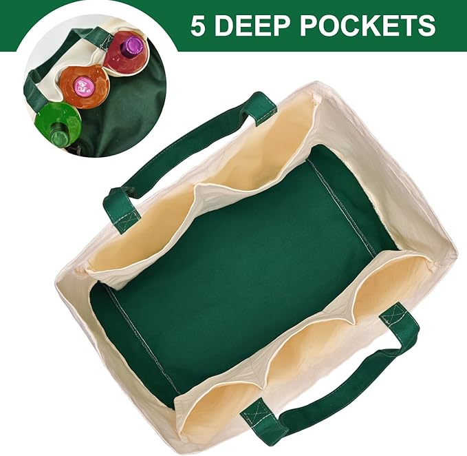 3 Pcs Reusable Grocery Bags - Heavy Duty Canvas Bag, 8.3 gal Foldable Large Canvas Tote Bag with Handles, Holds 60 lbs Tote Shopping Bags,100% Cotton（Retro Green）