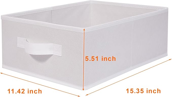 JAKAGO Fabric Storage Bins set of 4 Rectangle Storage Baskets with Handle Foldable Closet Organizer for Clothes Towel bedding