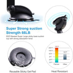 Magnetic Phone Car Mount, Universal Dashboard Windshield Car Phone Mount Holder with Upgraded 3.2" Suction Cup,8 Strong Magnets Compatible with iPhone 11 Pro X XS Max XR Galaxy Note10 S10 (B)
