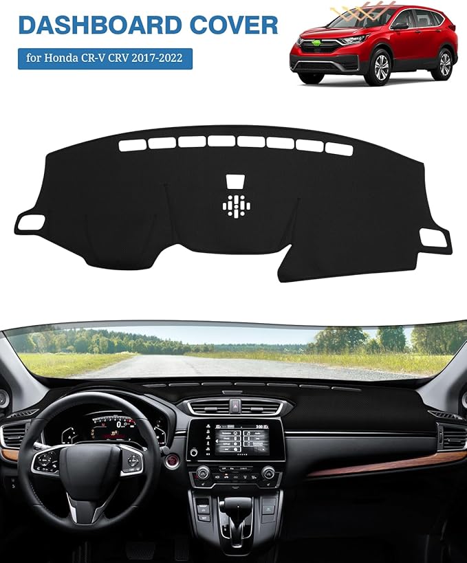 FIILINES Dash Cover Fit for 2017-2022 Honda CRV CR-V, Dashboard Mat Cover for CRV Accessories Sunshade Nonslip Mesh Protector