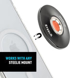 Nite Ize Steelie Orbiter Plus Magnetic Socket and Metal Ring - Car Dashboard with Magnetic Mount - Sturdy Dashboard Mount for Cell Phone - Black