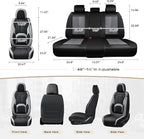 Coverado Seat Covers, Premium Nappa Leather Car Seat Covers Front Seats, Waterproof Car Seat Protector with Lumbar Support, F