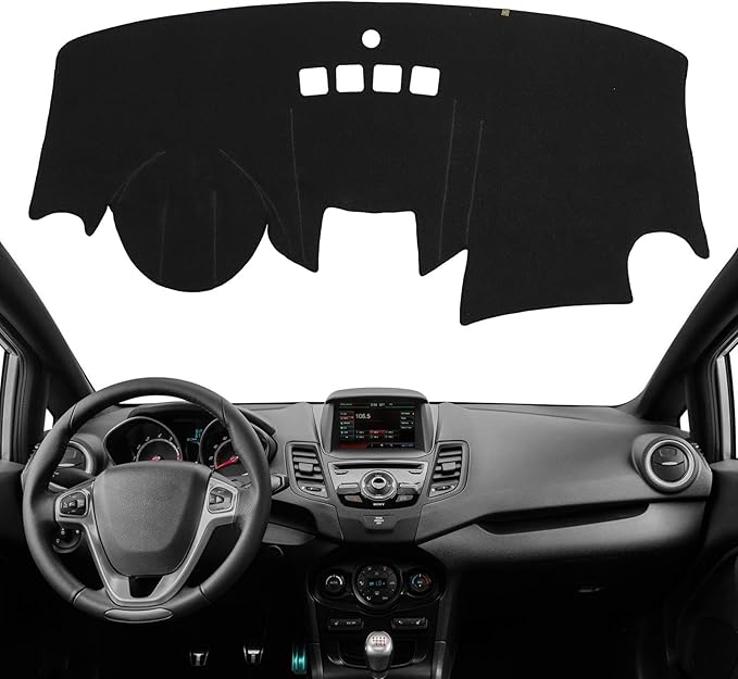 KEYOOG Dashboard Cover Dash Mat Fit for Fo-rd Fiesta 2019-2009 (Without (NAV) Navigation Models),Car Dash Board Mat Anti-Glar