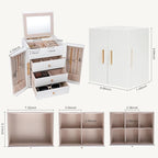 Dajasan Large Jewelry Box Organizer, Jewelry Storage Organizer with 3 Drawers, Huge Jewelry Box with Mirror for Women Girls, 