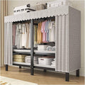 Foldable Portable Wardrobe Closet with Cover, Metal Clothes Rack, One-Piece Folding Base, Foldable Garment Racks, for Hanging