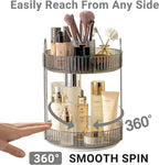 Asayuee 360 Rotating Makeup Organizer,2 Tier Large Capacity Make Up Organizers and Storage,Skincare Perfume Vanity Organizers