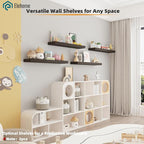 Floating Shelves Board for Wall with Brackets – 36" L x 8" W x 2" T Rich Walnut Melamine Wood Floating Shelves for Bathroom, 