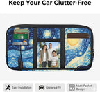 Starry Night Car Sun Visor Organizer Storage Auto Interior Accessories Pocket Organizer - Lightweight Car Truck SUV Storage Pouch Holder, with Multi-Pocket Zipper for Card, Document