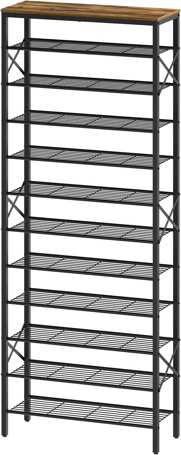 YATINEY 12 Tier Shoe Rack, Large Capacity Shoe Storage Organizer Holds 48 Pairs, Sturdy and Stable, for Entryway, Hallway, Cl