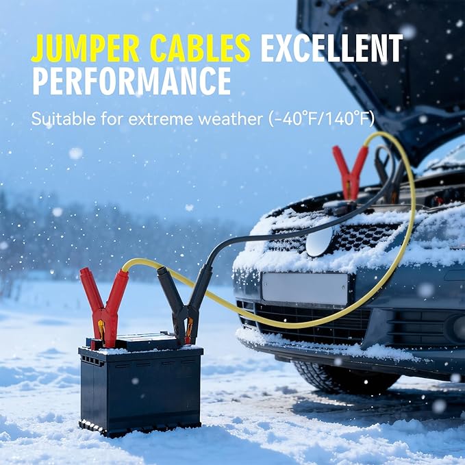 Jumper Cables Heavy Duty 1000Amp, 0 Gauge x 25 Feet Jumper Cables for Car, Truck, RV 12V Batteries Jump Starting, Carrying Bag Included