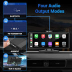 Wireless Apple Carplay Screen for Car with 4K Dash Cam, 10.26" Portable Apple Carplay & Android Auto, HD Touchscren with 1080