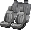 Coverado Car Seat Covers Full Set, Luxury Leather Car Seat Cover, Front and Back Seat Covers for Cars, Waterproof Car Seat Pr