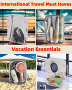 2 Packing Cubes 1 Quart Size Travel Bag TSA Approved Toiletry Bag Clear Small Purse Pouch International Long Flight Must Have
