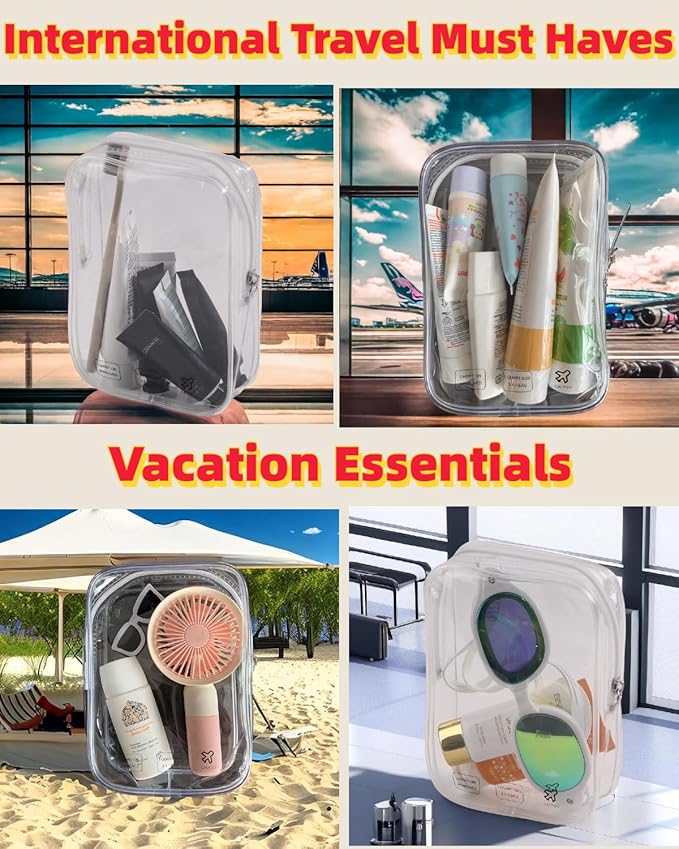 2 Packing Cubes 1 Quart Size Travel Bag TSA Approved Toiletry Bag Clear Small Purse Pouch International Long Flight Must Have