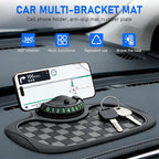 Multifunctional Car Anti-Slip Mat,Car Dashboard Mat,360° Rotatable Phone Holder Dashboard Pad with Temporary Parking Number,C