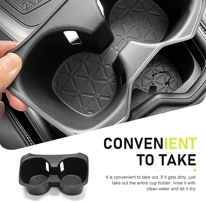 Cup Holder Insert, 3D Center Console Cup Holder Organizer, Anti-Slip Shockproof Drink Holder Liner, Compatible with 2020-2024