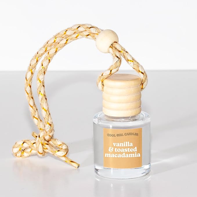 COOLGIRLCANDLES Vanilla Toasted Macadamia Car Hanging Fragrance Oil Air Freshener for Essential Oils, Scents Aromatherapy Aut
