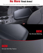 for 2024~2026 Ford Ranger 2-in-1 Silicone Center Console Armrest Cover& Armrest Hidden Privacy Tray - [OEM Design& Friendly Liquid Silicone Rubber] - Thin Black