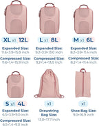 BAGSMART Compression Packing Cubes, 6 Set Packing Cubes for Suitcases, Lightweight Suitcases Organizers Bag Set & Compression