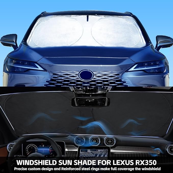 INSAUTO Windshield Sunshade For Lexus RX 350 450h 2016-2022 RX 350, RX 350 F Sport, RX 350L 2023 2024 2025 2026, Front Window Sun Visor Cover, UV Heat Blocker Protector, Foldable Sun Shade Accessories