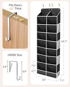 ULG Over The Door Shoe Organizer with 16 Large Pockets, Hanging Shoe Rack for Closet Door, Space Saving Shoe Storage for Boot