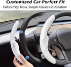 for Tesla 2017-2023 Model 3 and 2020-2024 Model Y Steering Wheel Cover Trim Interior Decoration Protection Accessories (M3/My-Black)